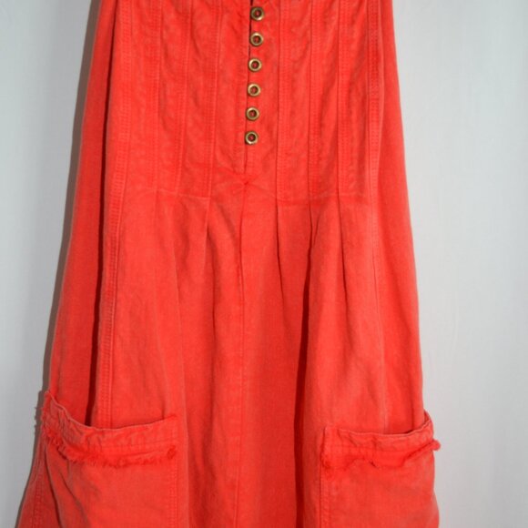 Pilcro Anthropologie Coral Flutter sleeve Linen blend Midi Dress w/pockets XS - Picture 7 of 11